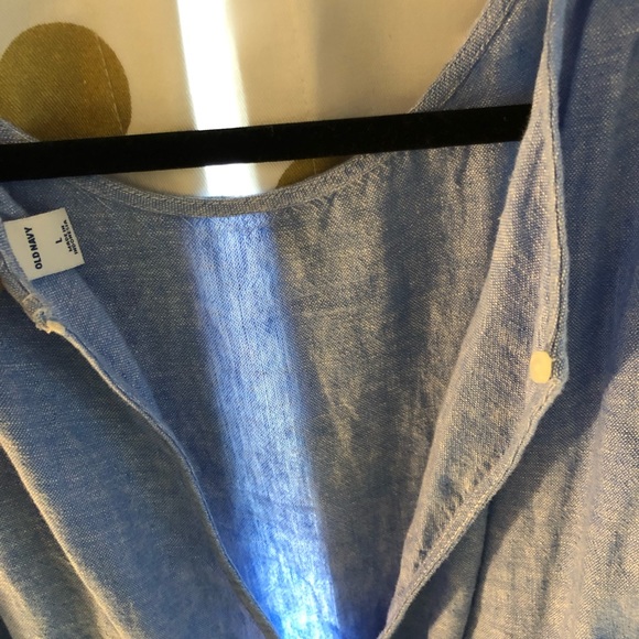 *NWT* Old Navy Chambray Romper, Blue, Tie-Sleeves - Picture 6 of 8